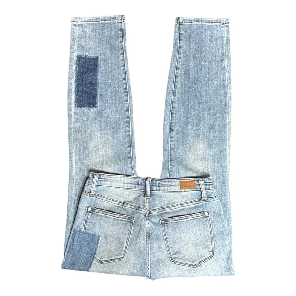 JUDY BLUE HIGH WAIST STRETCH PATCHWORK BOYFRIEND SKINNY JEANS STYLE #JB88499